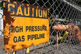 caution: high pressure gas pipeline