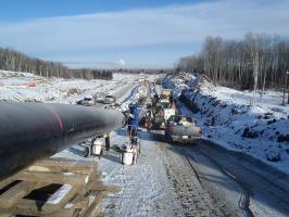 Enbridge crew working on pipeline