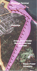 Areas of Westridge where Kinder Morgan was opposed