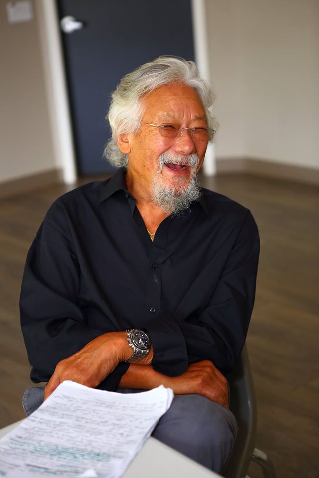 Suzuki in conversation with the Watershed Sentinel. Photo by Ron Pogue