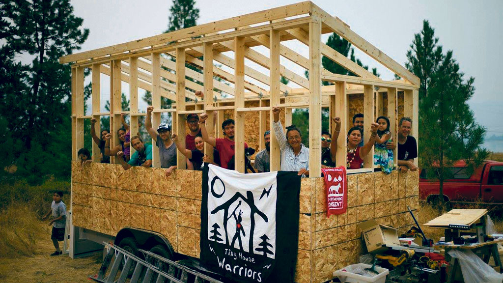 Calling themselves the Tiny House Warriors, a group of Indigenous Secwepemc people from Canada are building tiny houses in the path of the massive Kinder Morgan tar sands oil pipeline's planned route through their territory. The house is a symbol of the home they are fighting to protect, creating hope and community in the face of destruction.