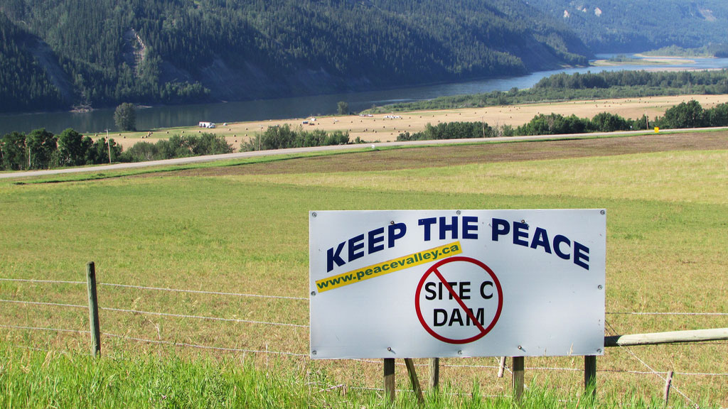 Keep the Peace / Stop Site C Dam sign in the Peace River Valley | That Dam | Watershed Sentinel
