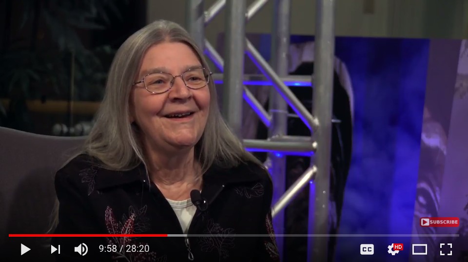 Still from video of Delores Broten being interviewed by Guy Dauncey