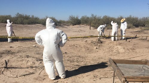 Searchers look for human remains in desert
