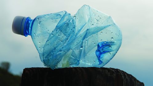 Crumpled water bottle
