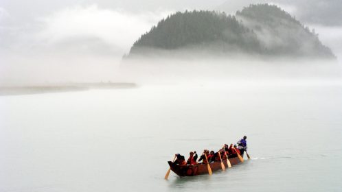 Haisla youth at the mouth of the Kitlope River