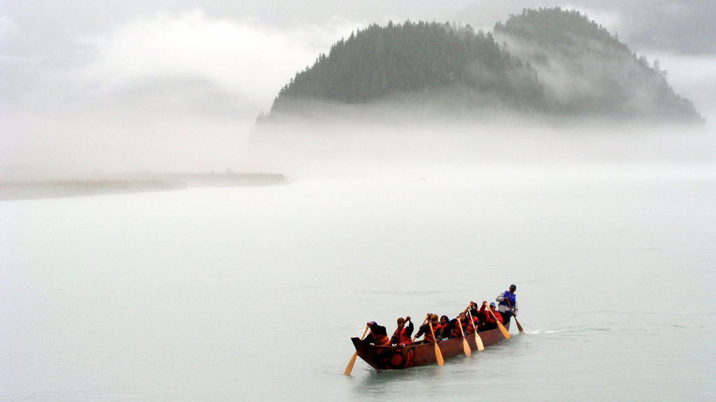 Haisla youth at the mouth of the Kitlope River